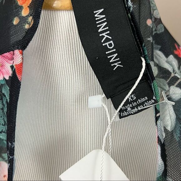 MINKPINK Sheer Floral Mesh Mini Dress Xs/S NWT - Picture 5 of 7